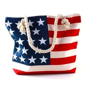 🇺🇸 American Flag Print Shoulder Tote